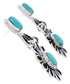 Southwest Silver Turquoise Flower Jewelry Earrings MW75962